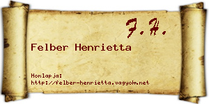 Felber Henrietta névjegykártya